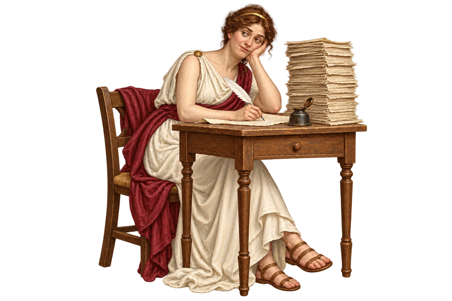 A woman retyping contract details into a form