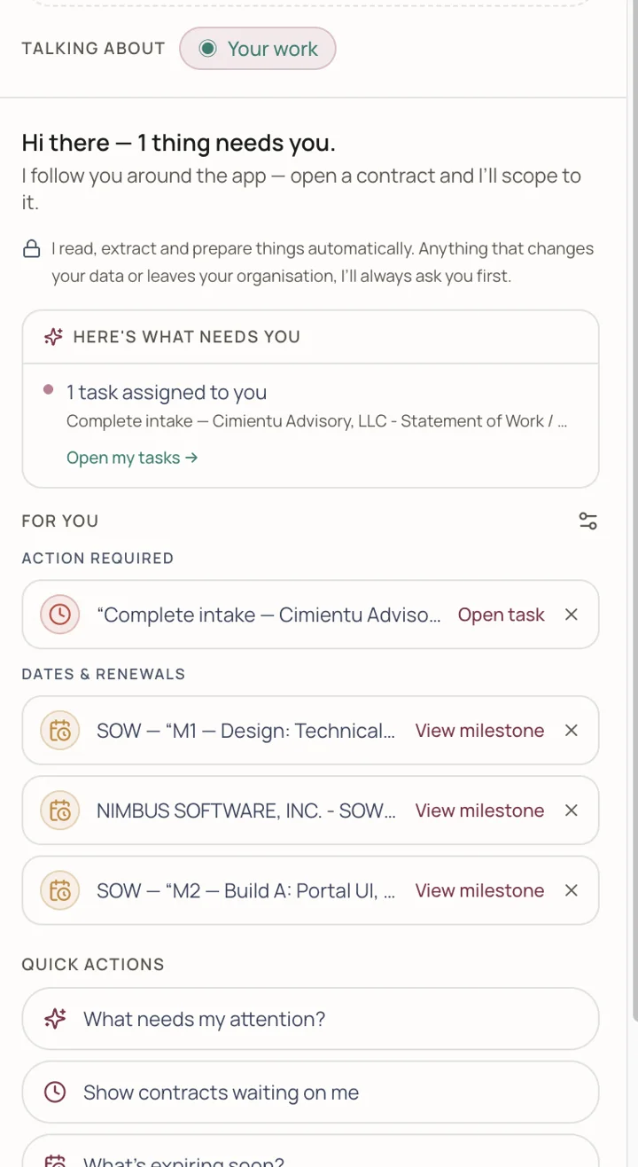 Marli’s in-app panel — real screenshot